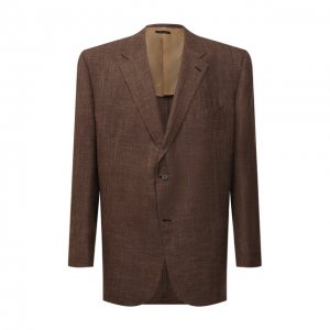 Пиджак из шерсти и шелка Brioni. Цвет: коричневый