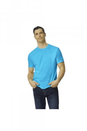 Модная футболка , синий Anvil