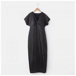 Платье женское с люрексом, длинное, размер 52, цвет чёрный MINAKU. Цвет: черный