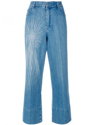 Широкие джинсы с рисунком Stella McCartney. Цвет: синий