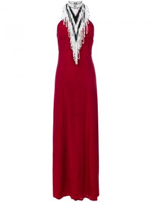 Вечернее платье с вырезом-петлей халтер Talitha. Цвет: красный