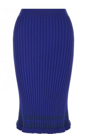 Однотонная юбка-миди фактурной вязки Altuzarra. Цвет: синий