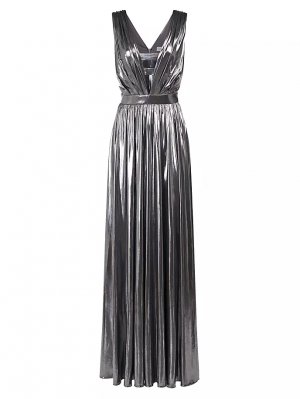 Платье без рукавов цвета металлик с V-образным вырезом Titania , цвет luster Halston