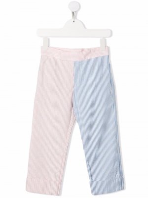 Двухцветные брюки в полоску Thom Browne Kids. Цвет: синий