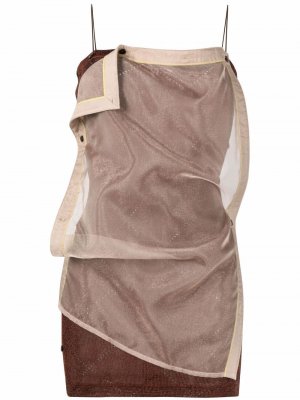 Sheer-panel sleeveless dress Y/Project. Цвет: золотистый