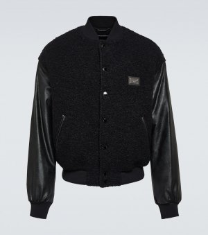 Куртка-бомбер из смесовой шерсти с логотипом , черный Dolce&Gabbana