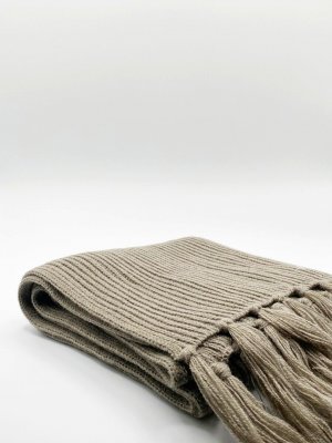 Вязаный шарф с кисточками , серый SVNX