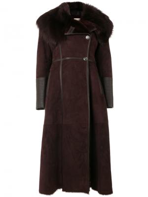 Двубортное расклешенное пальто Temperley London. Цвет: красный