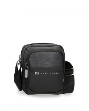 Маленькая черная мужская сумка через плечо Jarvis с передним карманом, черный Pepe Jeans