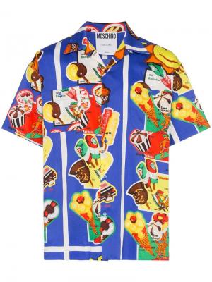 Рубашка с короткими рукавами и принтом Moschino. Цвет: разноцветный