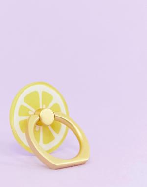 Подставка-кольцо с дизайном лимон Typo. Цвет: мульти