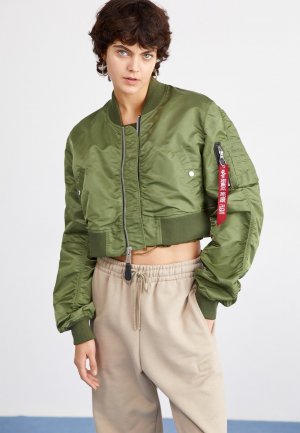 Куртка-бомбер BOXY , цвет sage green Alpha Industries
