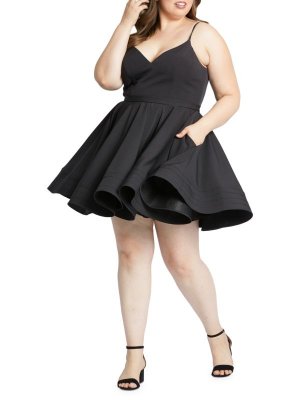 Платье большого размера с пышной юбкой Black Mac Duggal