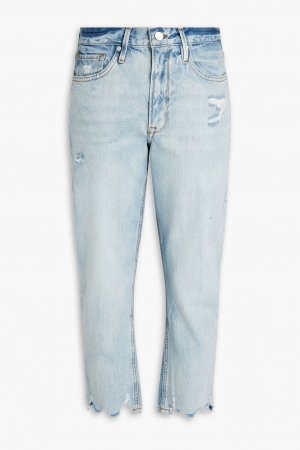 Le Piper укороченные джинсы прямого кроя с высокой посадкой и потертостями , легкий деним Frame