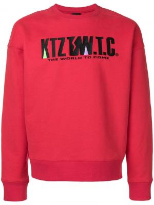 Толстовка с вышивкой логотипа KTZ. Цвет: красный
