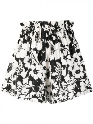 Льняные шорты Habana Caronia с цветочным принтом Faithfull the Brand. Цвет: черный