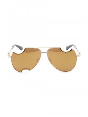 Солнцезащитные очки-пилоты Dallas 62MM с вырезами , золотой Off-White