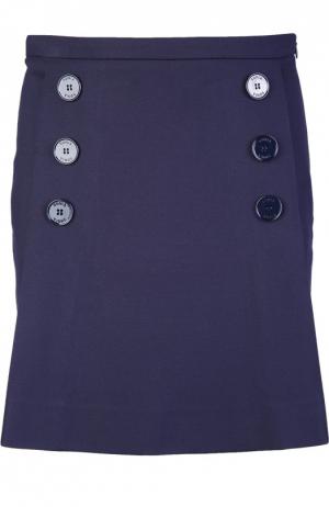 Прямая мини-юбка с декоративными пуговицами Sonia by Rykiel. Цвет: темно-синий