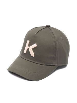 Твиловая кепка с вышитым логотипом Kenzo Kids. Цвет: зеленый