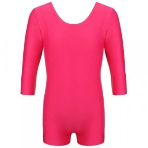 Купальник , размер гимнастический с шортами, рукавом 3/4, р. 42, цвет малина, розовый Grace Dance. Цвет: розовый