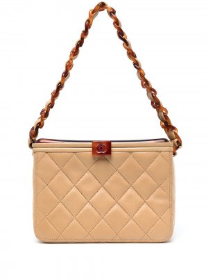 Стеганая сумка на плечо 1997-го года Chanel Pre-Owned. Цвет: коричневый
