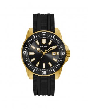 Skipper GW0055G4 силиконовые мужские часы с черным ремешком , черный Guess
