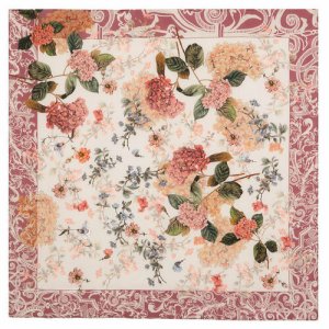 Платок ,89х89 см, пыльная роза, розовый Павловопосадская платочная мануфактура. Цвет: розовый
