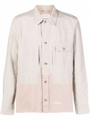 Two-tone long-sleeve shirt Tintoria Mattei. Цвет: бежевый