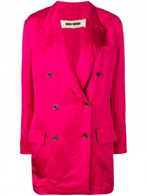 Двубортное пальто Uma Wang. Цвет: розовый
