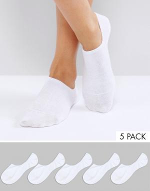 Набор из 5 пар белых спортивных носков -Белый Monki