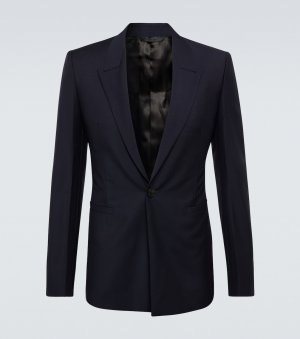 Пиджак из шерсти и мохера, синий Givenchy