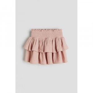 Муслиновая юбка HM с оборкой Светло-пыльно-розовый H&M