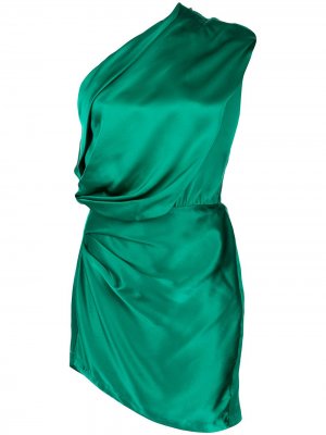 Короткое платье асимметричного кроя Michelle Mason. Цвет: зеленый