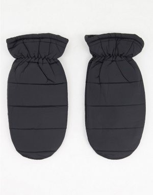 Черные нейлоновые стеганые перчатки -Черный SVNX