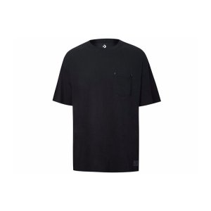 Renew Plain Loose Pocket Short Sleeve T-Shirt Men Tops Black 10020016-A01 Converse