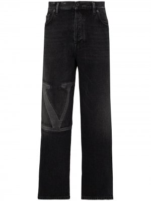 Укороченные джинсы с логотипом VLogo Valentino. Цвет: черный
