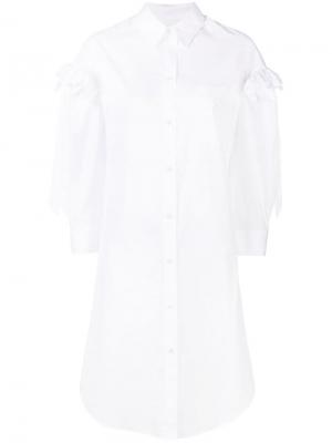 Платье-рубашка с оборками Simone Rocha. Цвет: белый
