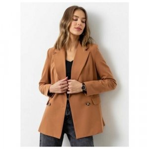 Пиджак , размер 50, коричневый VIAVILLE. Цвет: песочный/коричневый