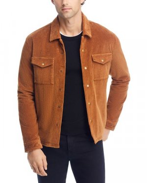 Вельветовая куртка-рубашка Derek из смесового хлопка , цвет Brown John Varvatos