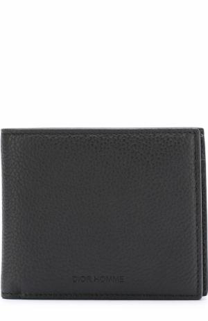 Кожаное портмоне с отделениями для кредитных карт и монет Dior. Цвет: черный