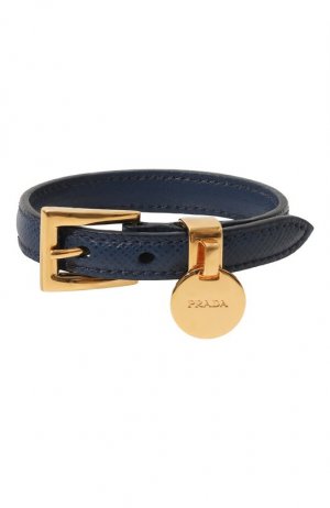 Кожаный браслет Prada. Цвет: синий