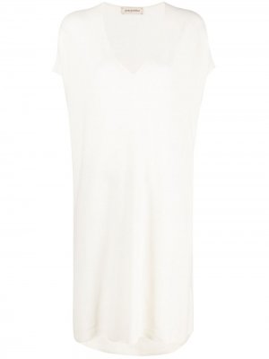 Платье-футболка с V-образным вырезом Gentry Portofino. Цвет: белый