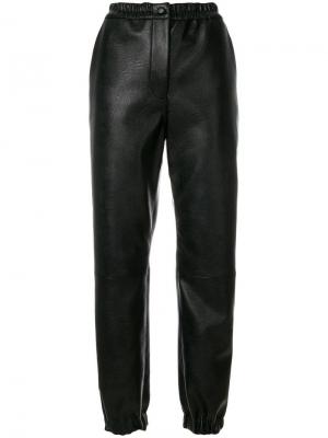 Спортивные брюки с имитацией кожи Stella McCartney. Цвет: черный