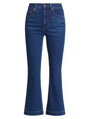 Укороченные расклешенные джинсы Carson с высокой посадкой , цвет bright blue Veronica Beard