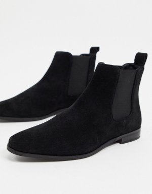 Черные замшевые ботинки челси Alfie-Черный WALK LONDON