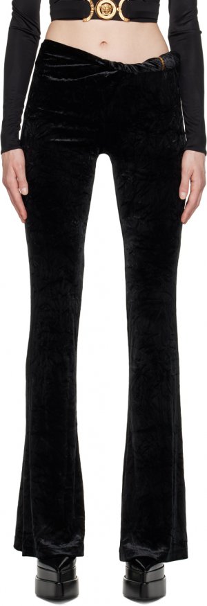 Черные расклешенные брюки Lounge с подвернутыми краями Versace