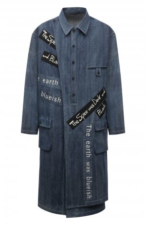 Джинсовое пальто Yohji Yamamoto. Цвет: синий
