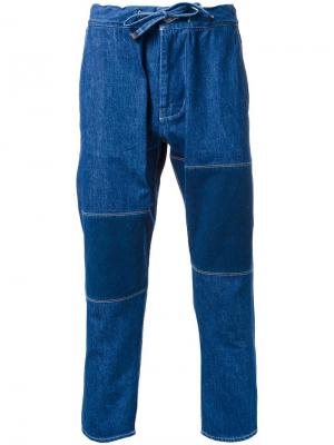 Укороченные джинсы на шнурке Biro. Цвет: синий