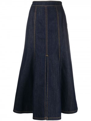 Расклешенная джинсовая юбка макси Kenzo. Цвет: синий
