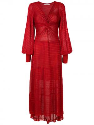 Длинное трикотажное платье Neiza Cecilia Prado. Цвет: красный